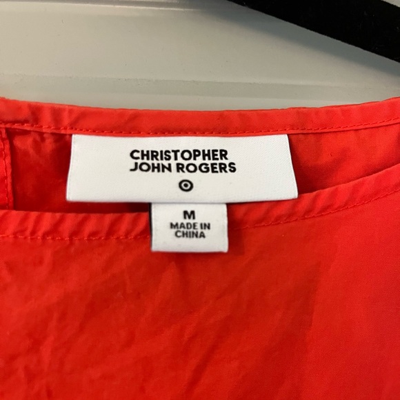 Christopher John Rogers x Target Red Orange Cotton Poplin Midi Dress - Size M - Picture 4 of 5